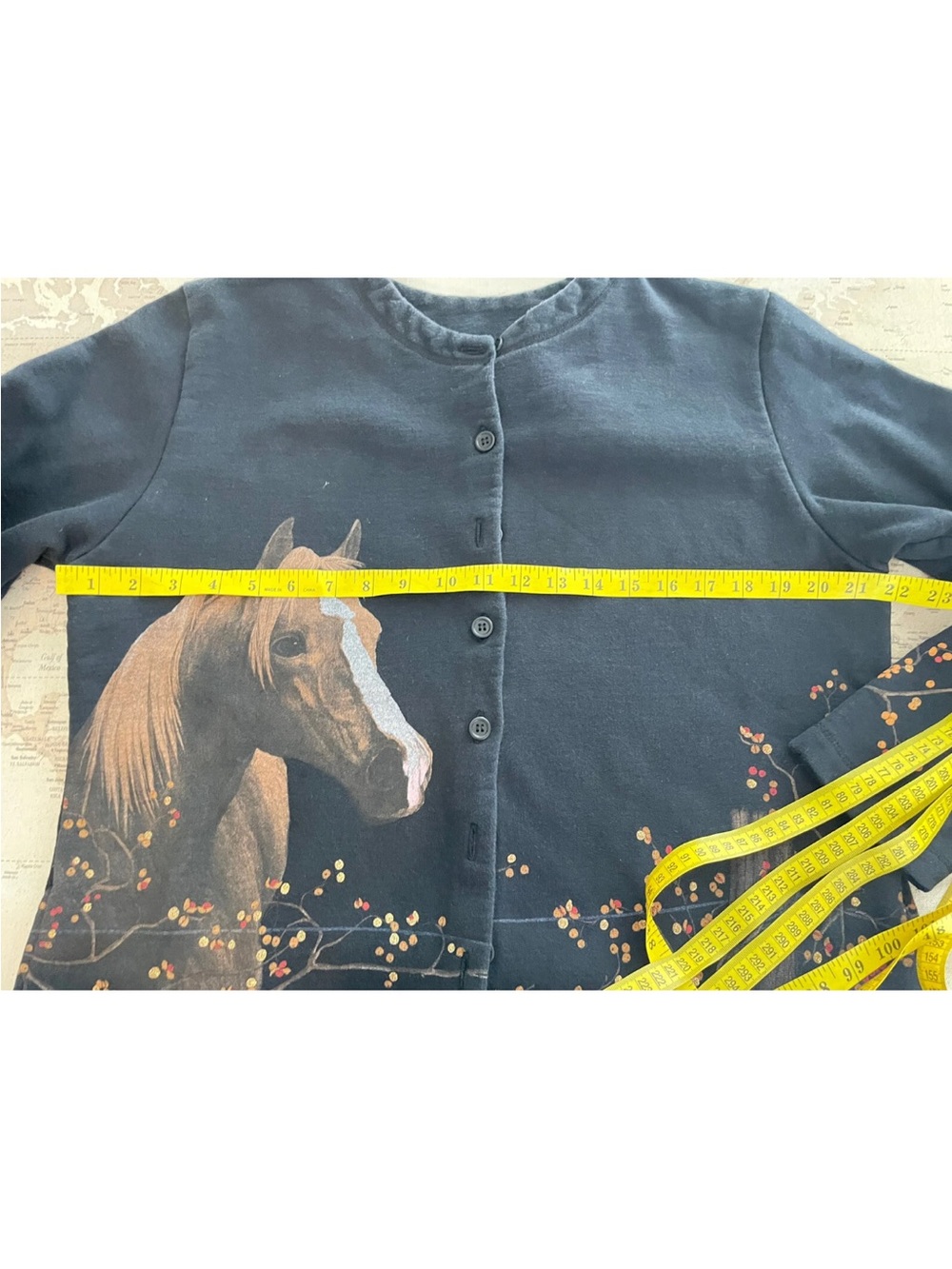 Vintage Sweatshirt Cardigan Large Horse Artisans Size Large - Picture 6 of 7